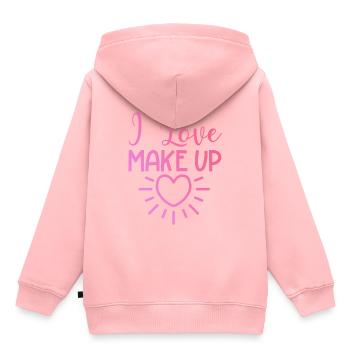 J’adore le maquillage - Sweat Premium à capuche enfant bio - rose - Dos - AI Model Kid Female (0cm)