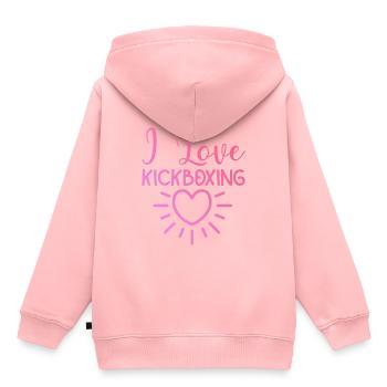 J’adore le kick boxing - Sweat Premium à capuche enfant bio - rose - Dos - AI Model Kid Female (0cm)