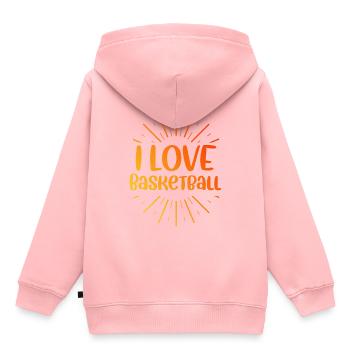 Ich liebe Basketball - Kinder Premium Organic Hoodie - Rosa - Hinten - AI Model Kid Female (0cm)