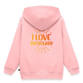 Ich Liebe Fahrradfahren - Kinder Premium Organic Hoodie - Rosa - Hinten - AI Model Kid Female (0cm)