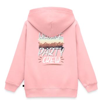 Équipe de fête de la faune - Sweat Premium à capuche enfant bio - rose - Dos - AI Model Kid Female (0cm)
