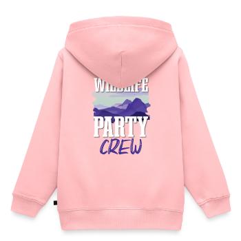 Équipe de fête de la faune - Sweat Premium à capuche enfant bio - rose - Dos - AI Model Kid Female (0cm)