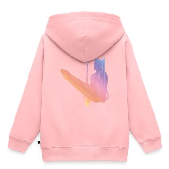 Silhouette gymnastique - Sweat Premium à capuche enfant bio - rose - Dos - AI Model Kid Female (0cm)