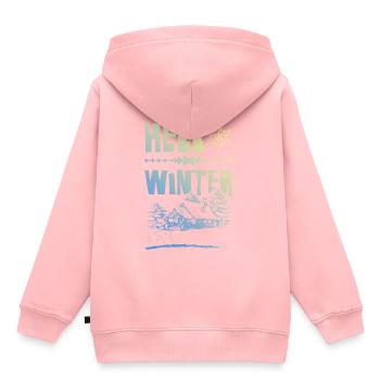 Hello Winter - Kinder Premium Organic Hoodie - Rosa - Hinten - AI Model Kid Female (0cm)