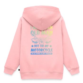 Motorcycle old man - Kids Premium Organic Hoodie - rose - Back - AI Model Kid Female (0cm)