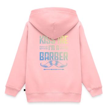 Embrasse-moi Barbier - Sweat Premium à capuche enfant bio - rose - Dos - AI Model Kid Female (0cm)