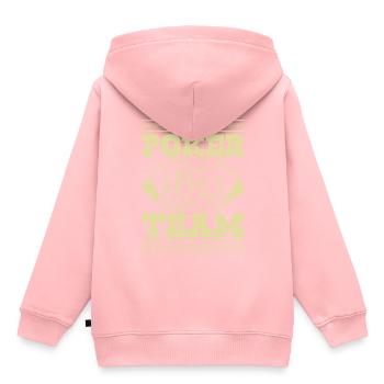 Équipe de poker - Sweat Premium à capuche enfant bio - rose - Dos - AI Model Kid Female (0cm)
