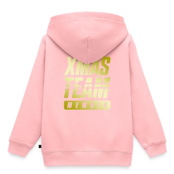 Xmas Team - Kinder Premium Organic Hoodie - Rosa - Hinten - AI Model Kid Female (0cm)