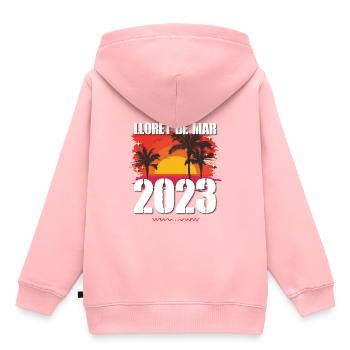 Lloret de Mar 2023 - Sweat Premium à capuche enfant bio - rose - Dos - AI Model Kid Female (0cm)