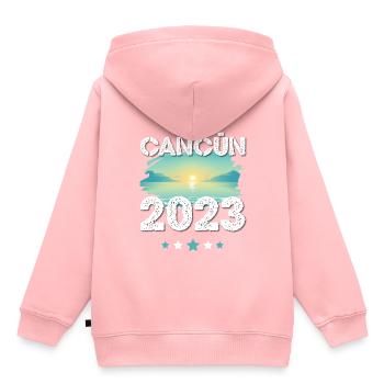 Cancun 2023 - Kinder Premium Organic Hoodie - Rosa - Hinten - AI Model Kid Female (0cm)