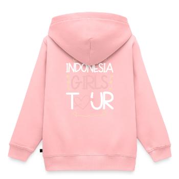 Tournée des filles en Indonésie - Sweat Premium à capuche enfant bio - rose - Dos - AI Model Kid Female (0cm)