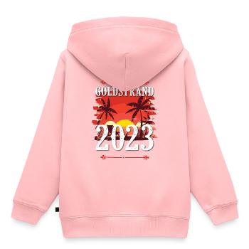 Goldstrand 2023 - Kinder Premium Organic Hoodie - Rosa - Hinten - AI Model Kid Female (0cm)