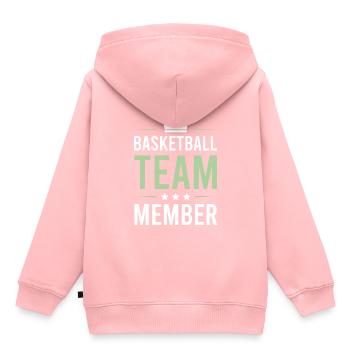 Équipe de basket-ball - Sweat Premium à capuche enfant bio - rose - Dos - AI Model Kid Female (0cm)