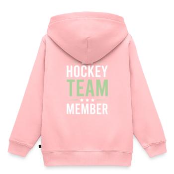 Équipe de hockey - Sweat Premium à capuche enfant bio - rose - Dos - AI Model Kid Female (0cm)