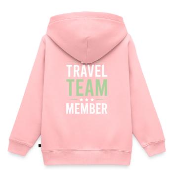 Travel Team - Kinder Premium Organic Hoodie - Rosa - Hinten - AI Model Kid Female (0cm)