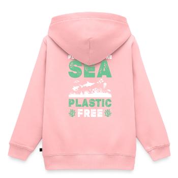 plastik save the ocean - Kinder Premium Organic Hoodie - Rosa - Hinten - AI Model Kid Female (0cm)