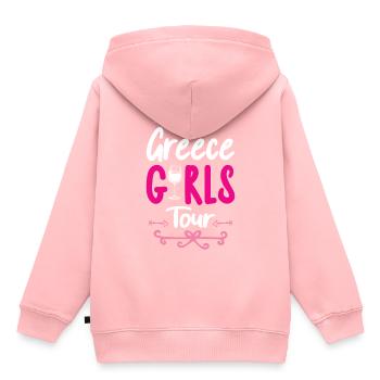 Griechenland Girls Tour - Kinder Premium Organic Hoodie - Rosa - Hinten - AI Model Kid Female (0cm)
