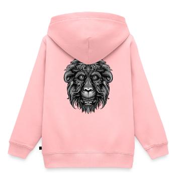 Affe Portrait - Kinder Premium Organic Hoodie - Rosa - Hinten - AI Model Kid Female (0cm)