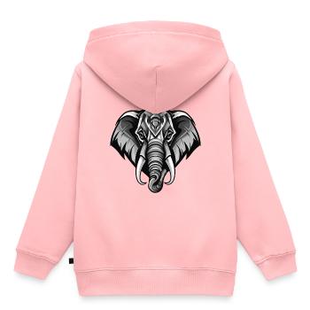 Elefant Portrait - Kinder Premium Organic Hoodie - Rosa - Hinten - AI Model Kid Female (0cm)