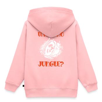 jungle musik lustiger spruch - Kinder Premium Organic Hoodie - Rosa - Hinten - AI Model Kid Female (0cm)