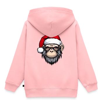 Tête de singe Noël Noël - Sweat Premium à capuche enfant bio - rose - Dos - AI Model Kid Female (0cm)