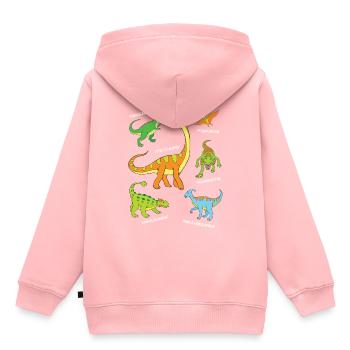 Dino Bekannte Dinosaurier mit Namen - Kinder Premium Organic Hoodie - Rosa - Hinten - AI Model Kid Female (0cm)