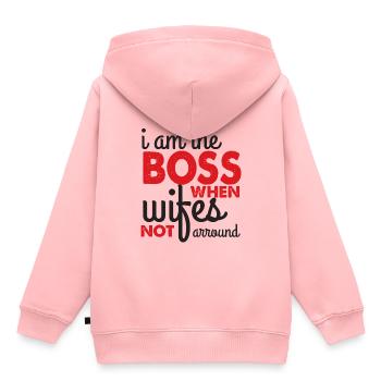 Ich Bin der Chef, Wenn keine Frau da ist - Kinder Premium Organic Hoodie - Rosa - Hinten - AI Model Kid Female (0cm)