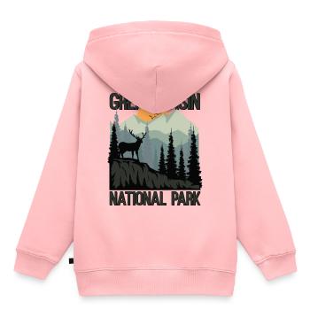 Parc national du Grand Bassin Montagnes Nature sauvage - Sweat Premium à capuche enfant bio - rose - Dos - AI Model Kid Female (0cm)
