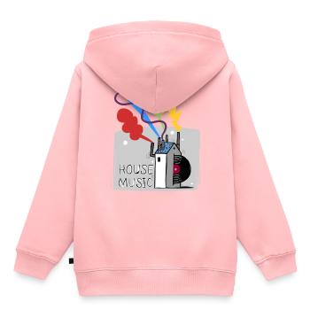 House Music - Kinder Premium Organic Hoodie - Rosa - Hinten - AI Model Kid Female (0cm)