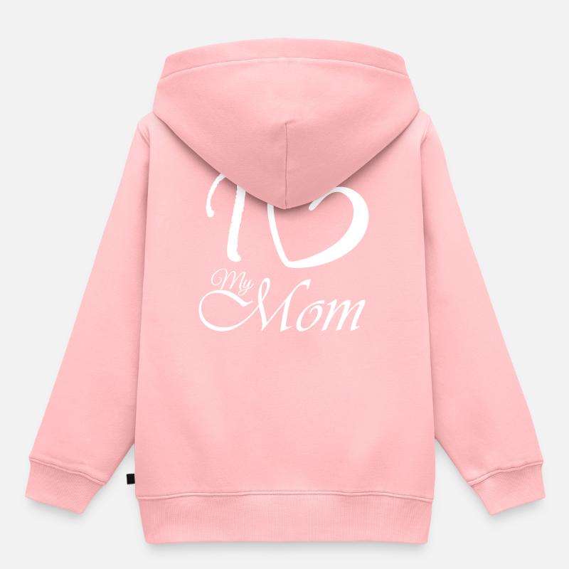 i love my mom - Sweat Premium à capuche enfant bio - rose