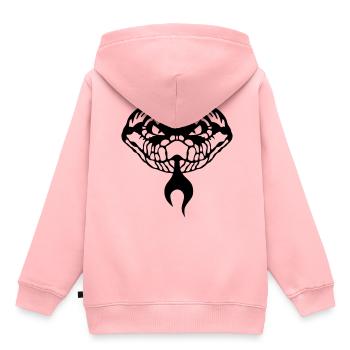 serpent tribal langue vipere 12 - Sweat Premium à capuche enfant bio - rose - Dos - AI Model Kid Female (0cm)