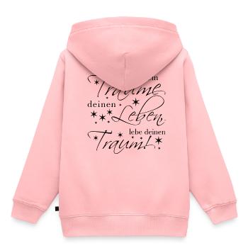 Träume nicht dein Leben - lebe deinen Traum - Kinder Premium Organic Hoodie - Rosa - Hinten - AI Model Kid Female (0cm)