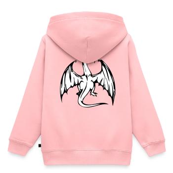 Dragon 002 - Kinder Premium Organic Hoodie - Rosa - Hinten - AI Model Kid Female (0cm)