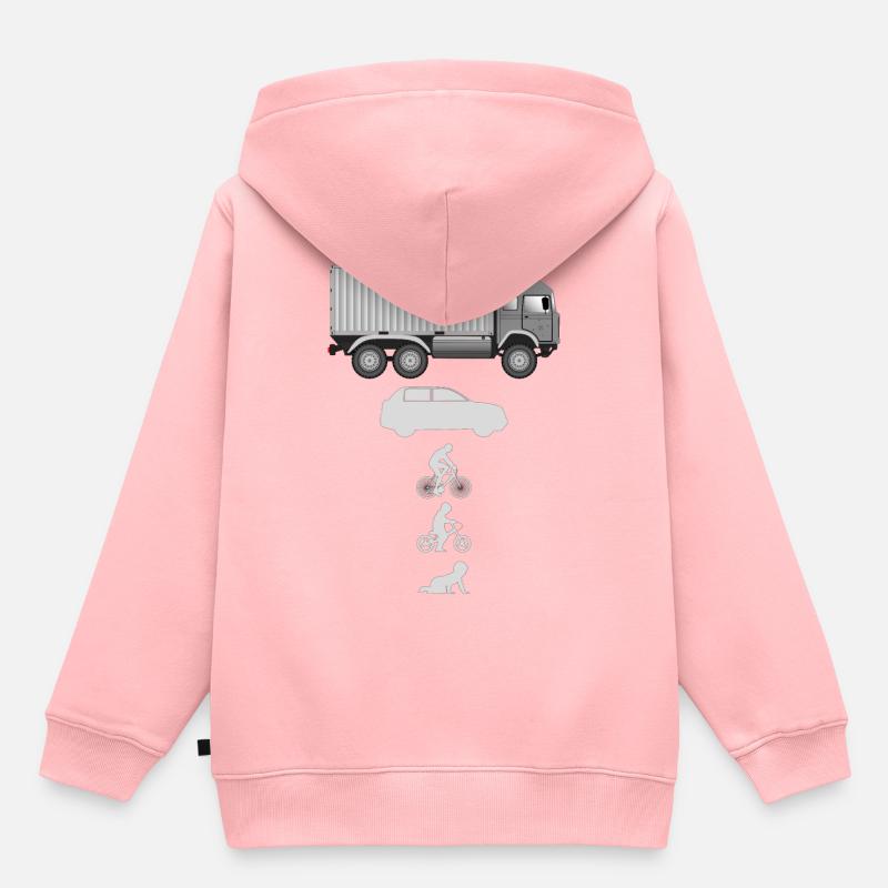 Camion porte-conteneurs Evolution - Sweat Premium à capuche enfant bio - rose