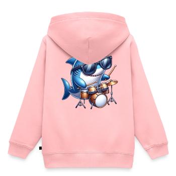 Global - Noir sans Japon Modèle - Sweat Premium à capuche enfant bio - rose - Dos - AI Model Kid Female (0cm)
