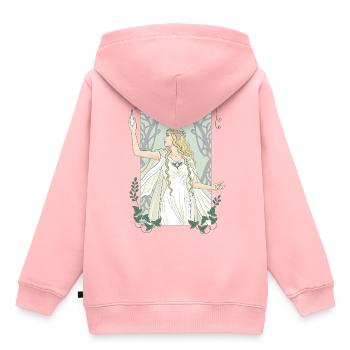 Le Seigneur Des Anneaux Motif Galadriel - Sweat Premium à capuche enfant bio - rose - Dos - AI Model Kid Female (0cm)