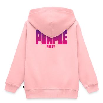 Purple Party Gradient Großbuchstaben - Kinder Premium Organic Hoodie - Rosa - Hinten - AI Model Kid Female (0cm)