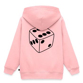 Würfel - Kinder Premium Organic Hoodie - Rosa - Hinten - AI Model Kid Female (0cm)