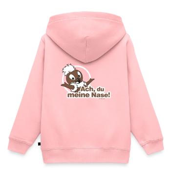 Pittiplatsch 2D Ach, du meine Nase - Kinder Premium Organic Hoodie - Rosa - Hinten - AI Model Kid Female (0cm)