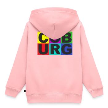 COBURG colorful - Kids Premium Organic Hoodie - rose - Back - AI Model Kid Female (0cm)