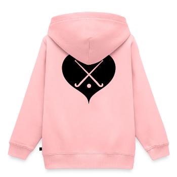 Hockeyschläger mit Herz Feldhockey - Kinder Premium Organic Hoodie - Rosa - Hinten - AI Model Kid Female (0cm)