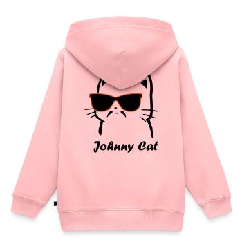 Katze Johnny Cat Cool - Kids Premium Organic Hoodie - rose - Back - AI Model Kid Female (0cm)