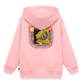 Dragon Dragon Écailles Oeil dragon DeNtaille Fantasy - Sweat Premium à capuche enfant bio - rose - Dos - AI Model Kid Female (0cm)