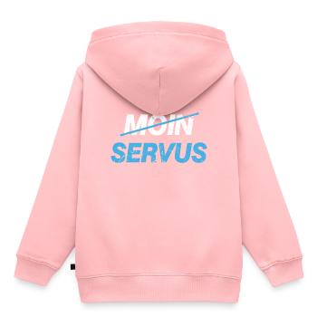 Bayern Bayer Servus Bayernfan - Kinder Premium Organic Hoodie - Rosa - Hinten - AI Model Kid Female (0cm)