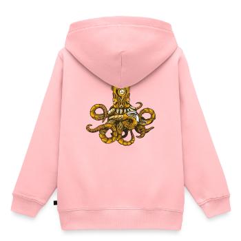 Poulpe steampunk - Sweat Premium à capuche enfant bio - rose - Dos - AI Model Kid Female (0cm)
