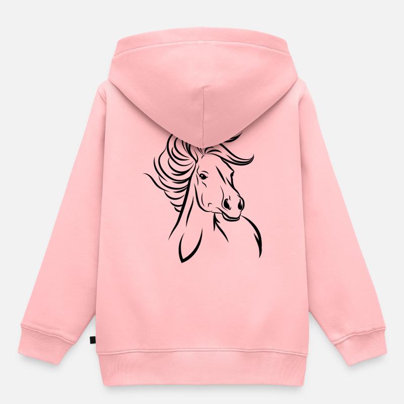 Cheval cheval - Sweat Premium à capuche enfant bio - rose