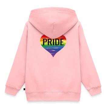 Gay pride - Sweat Premium à capuche enfant bio - rose - Dos - AI Model Kid Female (0cm)