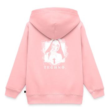 Religion techno - Sweat Premium à capuche enfant bio - rose - Dos - AI Model Kid Female (0cm)