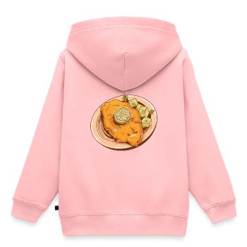 Wiener Schnitzel - Kinder Premium Organic Hoodie - Rosa - Hinten - AI Model Kid Female (0cm)