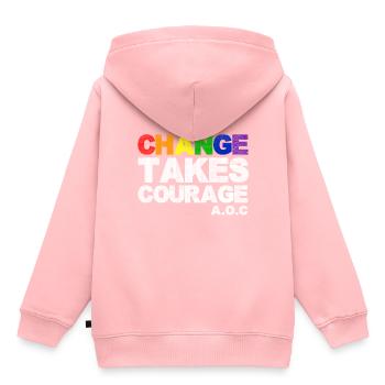 Politique disant - Sweat Premium à capuche enfant bio - rose - Dos - AI Model Kid Female (0cm)
